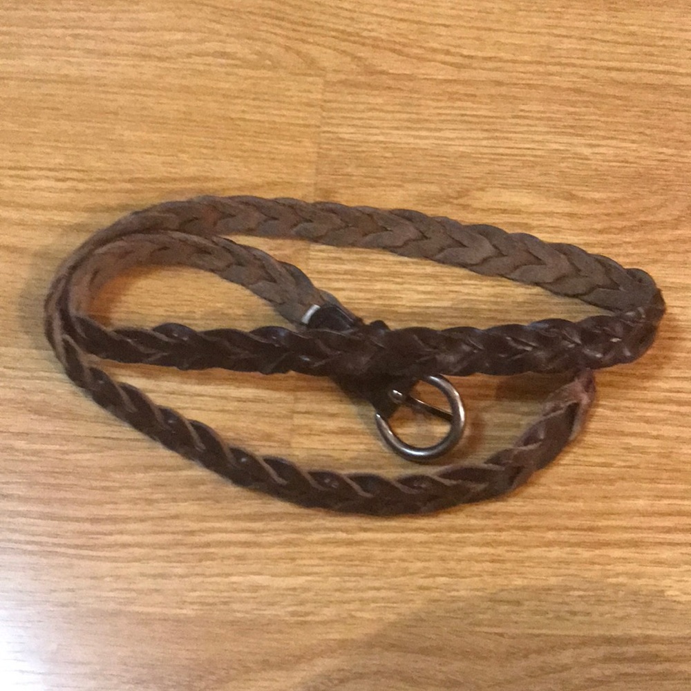 One size brown braided belt